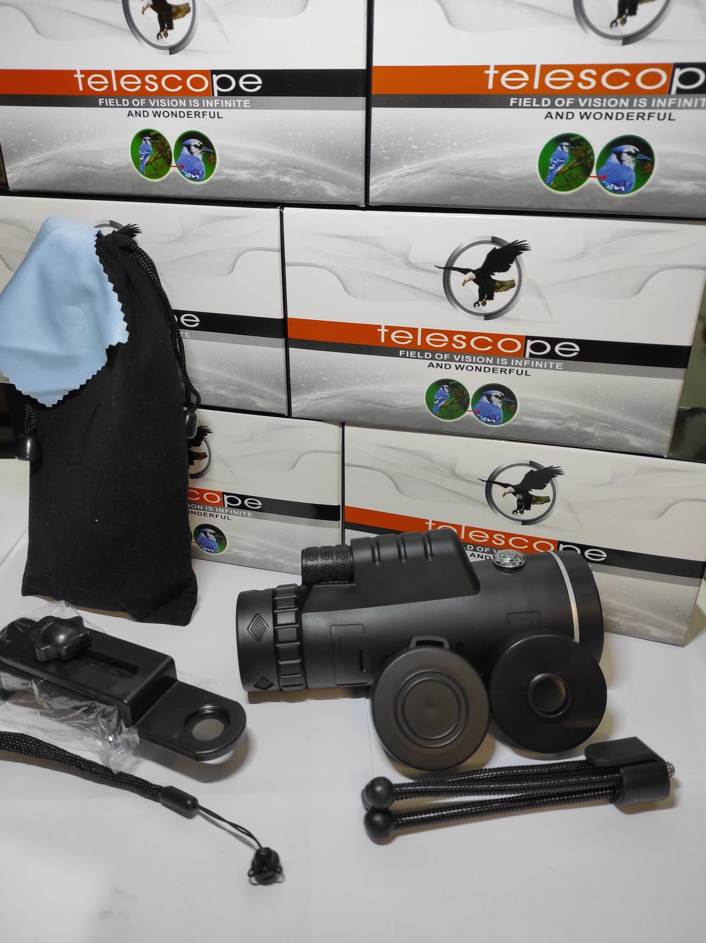 Kit Telescopio Monocular Profesional con Soporte para Movil