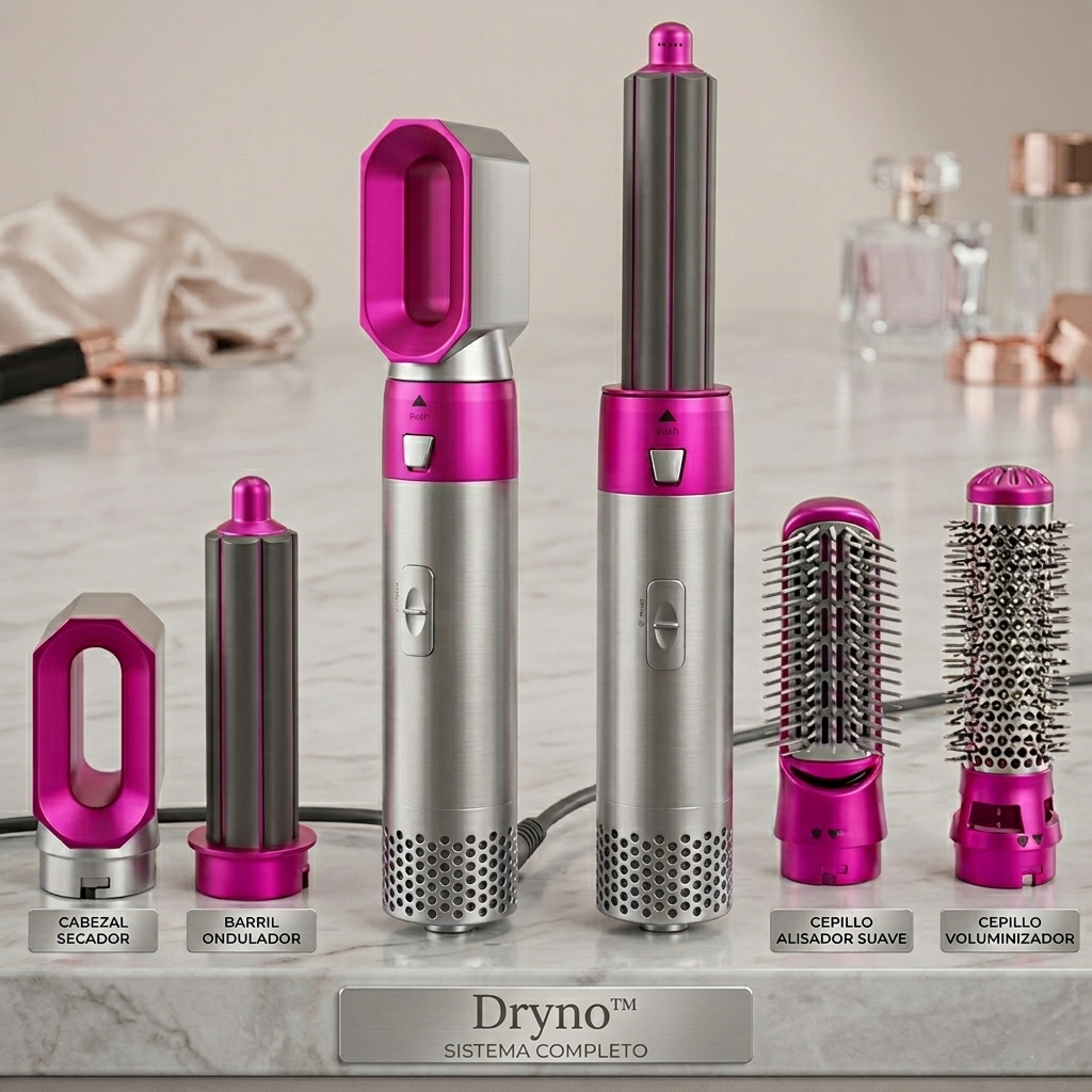 Multi-estilizador Dryno™ 5 en 1: Crea ondas, alisa o da volumen