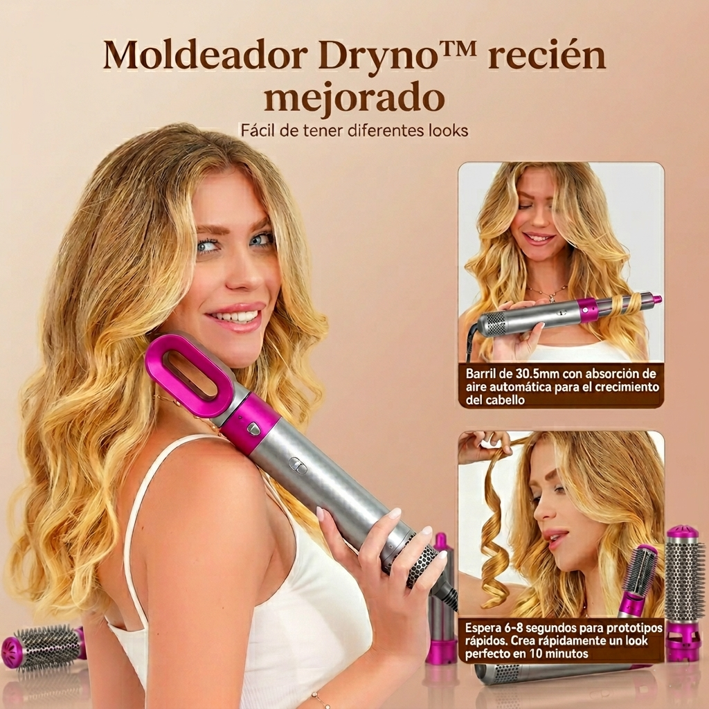 Multi-estilizador Dryno™ 5 en 1: Crea ondas, alisa o da volumen