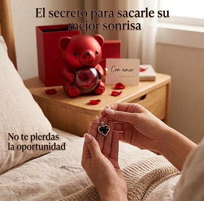 OSO Eternity™ con ROSA Eterna Elegante Perfecto para Mujer, Día de la Madre, Aniversario