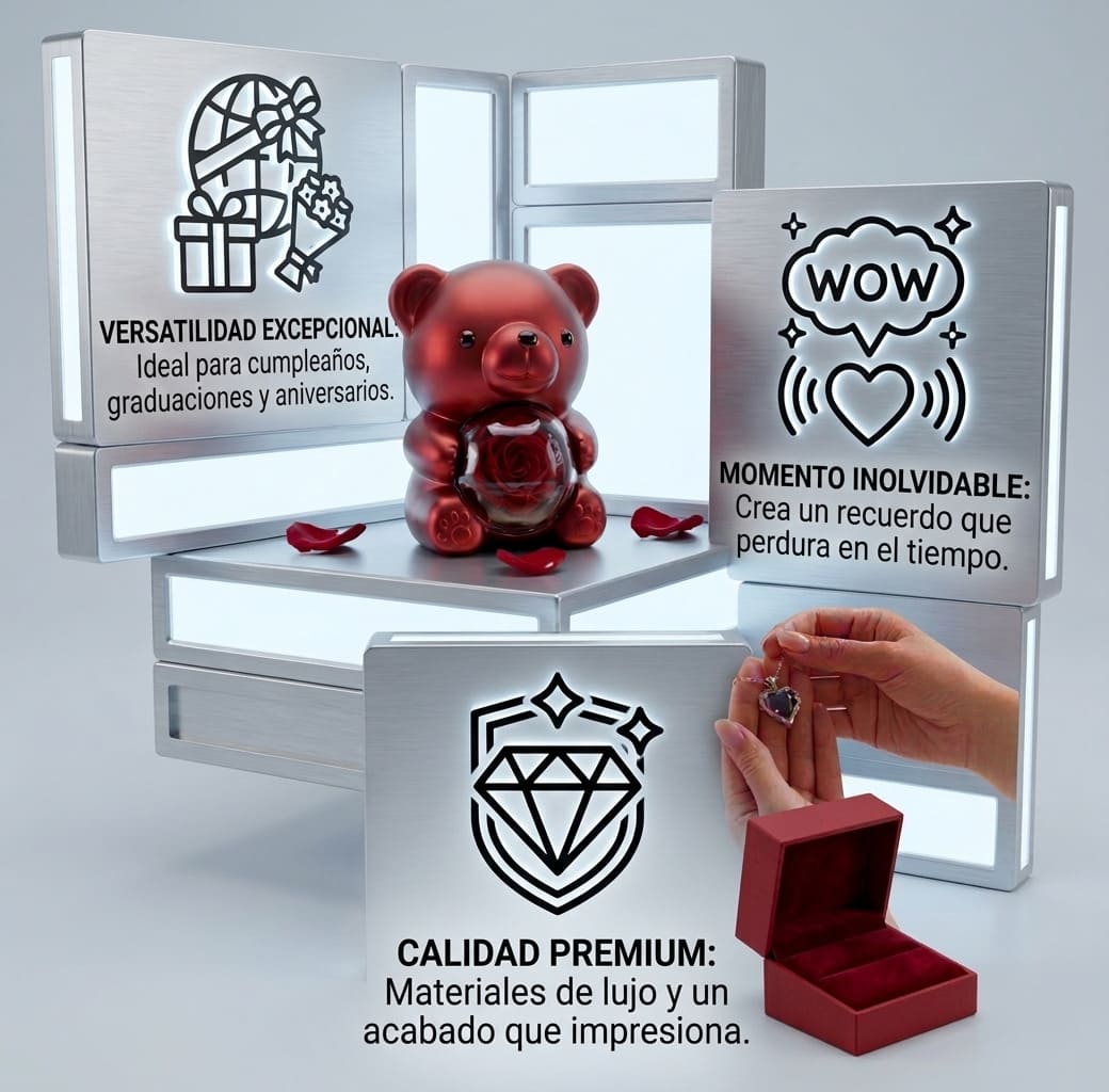 OSO Eternity™ con ROSA Eterna Elegante Perfecto para Mujer, Día de la Madre, Aniversario