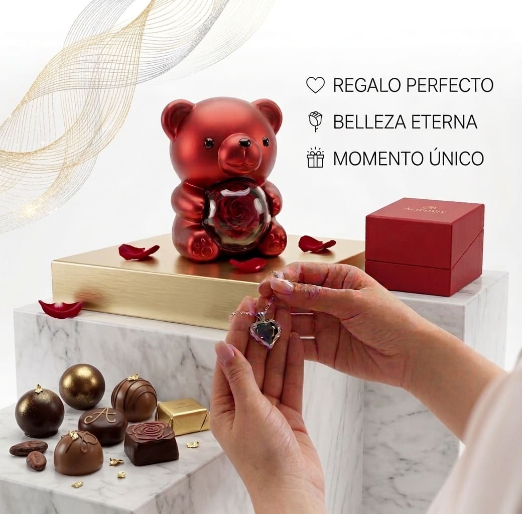 OSO Eternity™ con ROSA Eterna Elegante Perfecto para Mujer, Día de la Madre, Aniversario