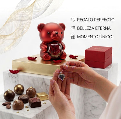 OSO Eternity™ con ROSA Eterna Elegante Perfecto para Mujer, Día de la Madre, Aniversario