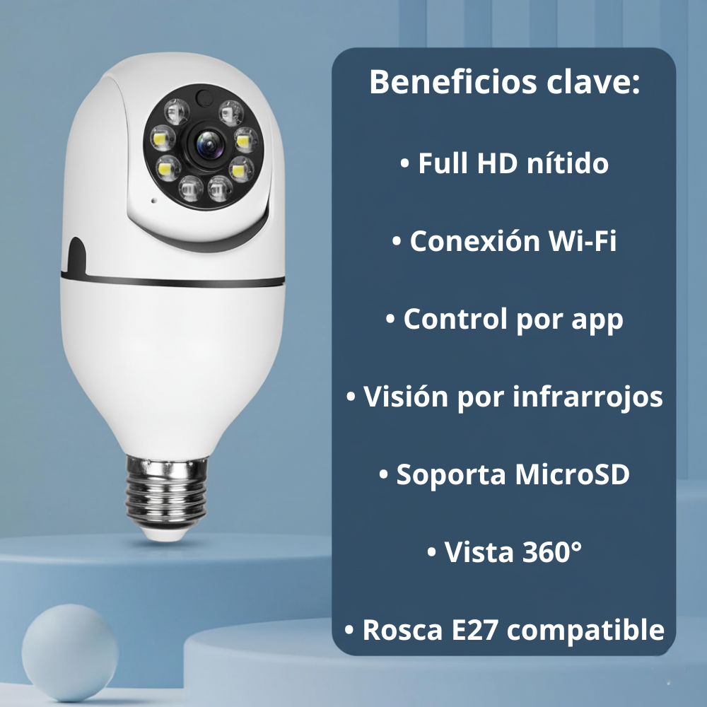 Cámara de Seguridad Inalámbrica Bombilla