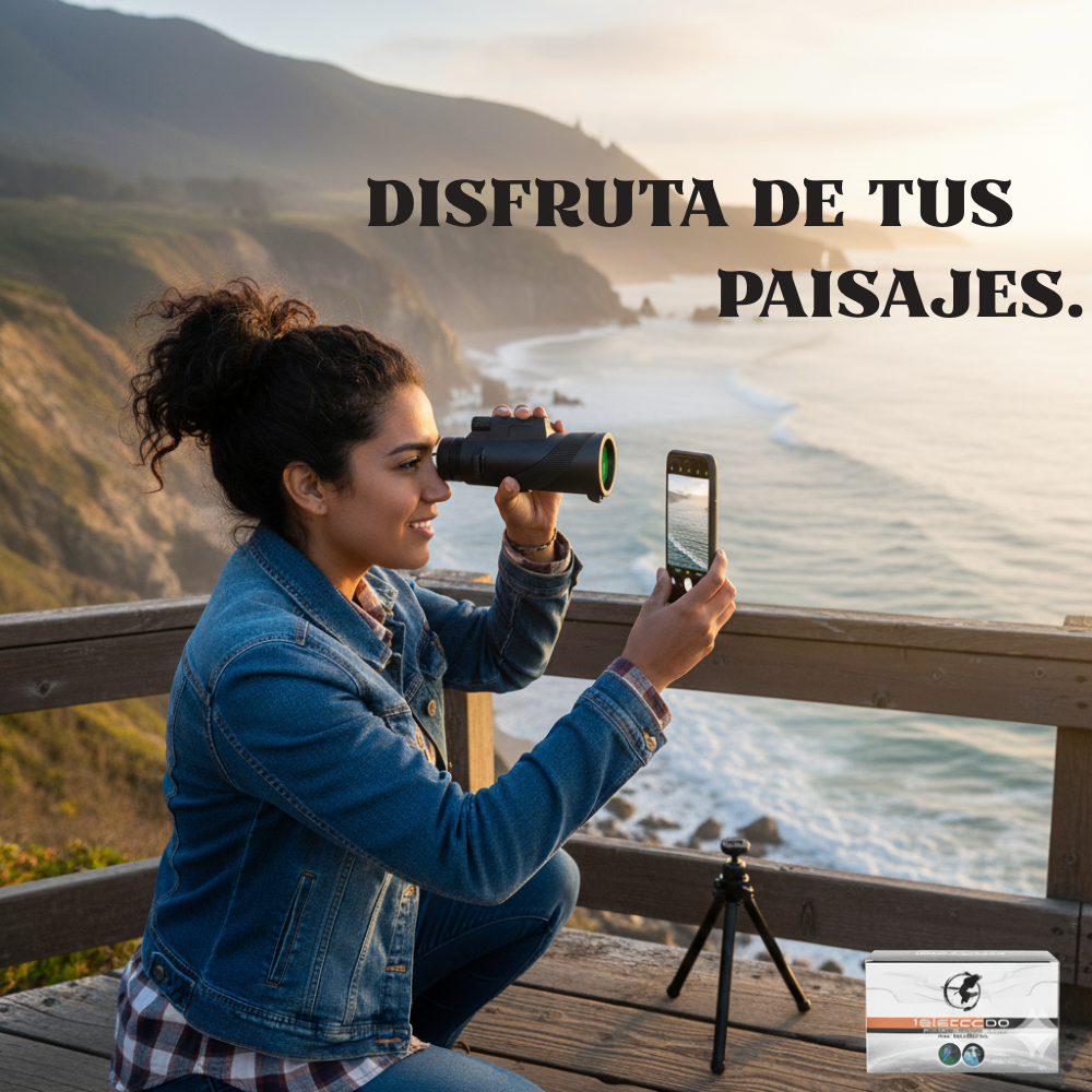 Kit Telescopio Monocular Profesional con Soporte para Movil