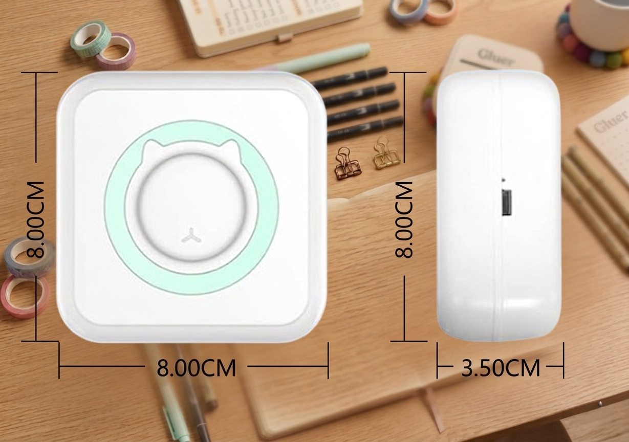 Gluer™ Mini Impresora Térmica para Móvil: Imprime Fotos, Notas y Pegatinas en Segundos sin Tinta