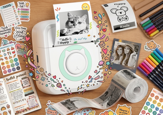 Gluer™ Mini Impresora Térmica para Móvil: Imprime Fotos, Notas y Pegatinas en Segundos sin Tinta