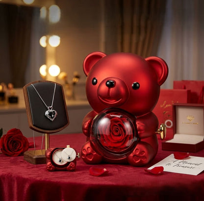 OSO Eternity™ con ROSA Eterna Elegante Perfecto para Mujer, Día de la Madre, Aniversario