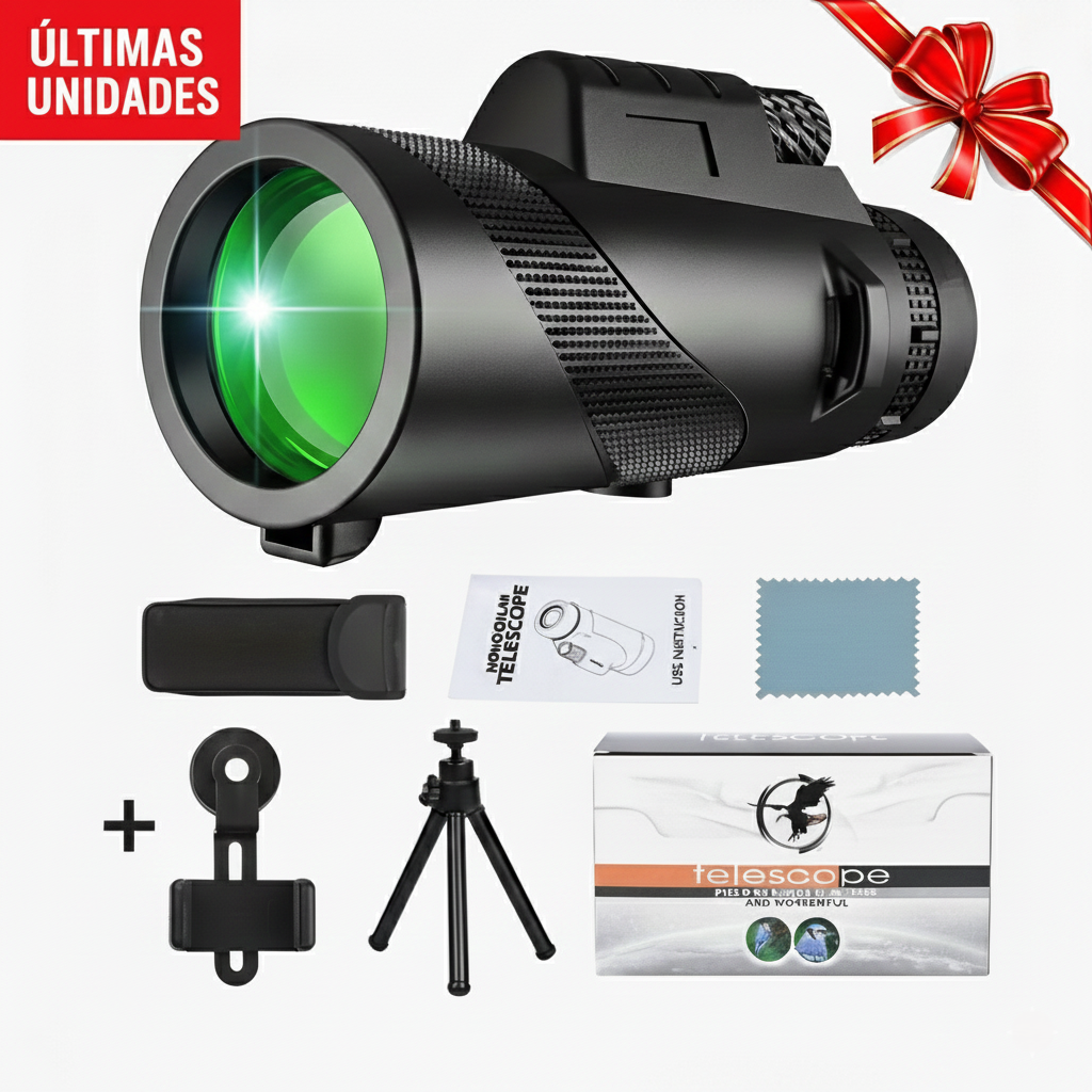 Kit Telescopio Monocular Profesional con Soporte para Movil