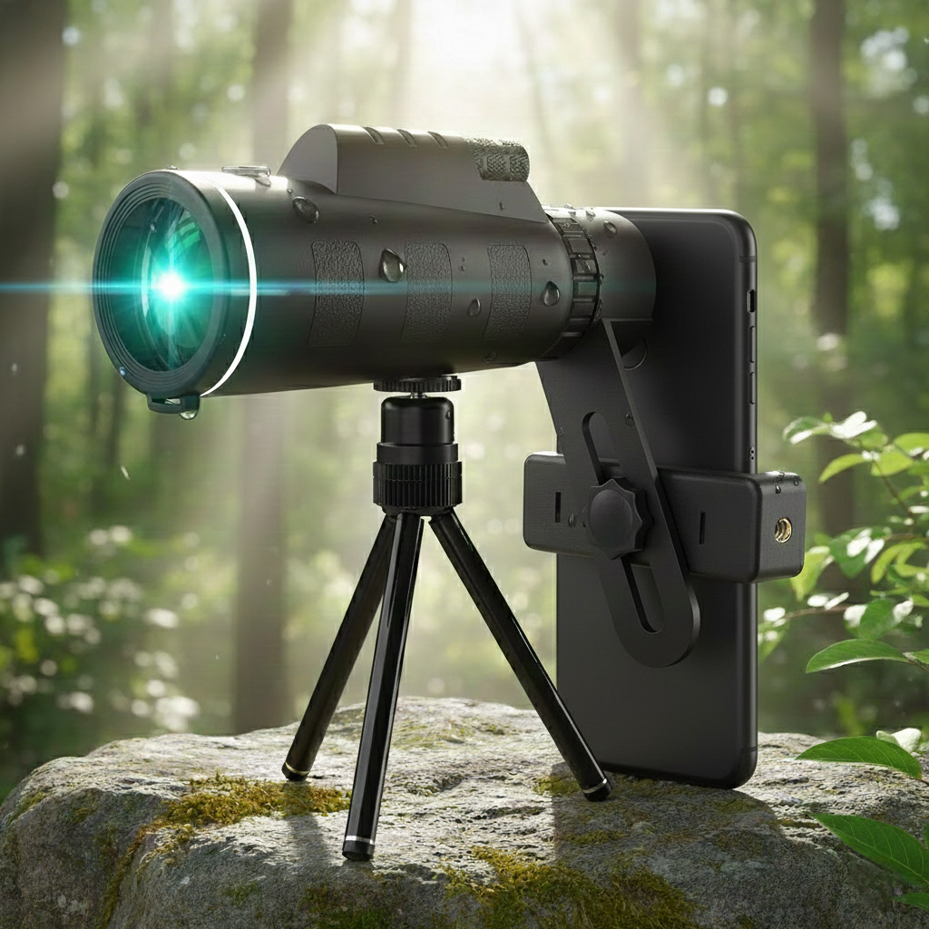 Telescopio Monocular Resistente al Agua con Tripode para Móvil - Axon™