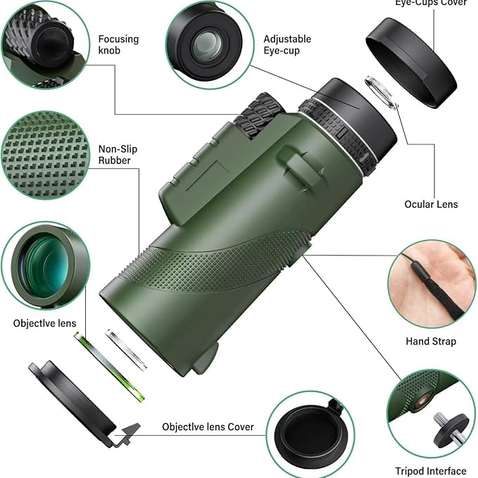 Telescopio Monocular Resistente al Agua con Tripode para Móvil - Axon™